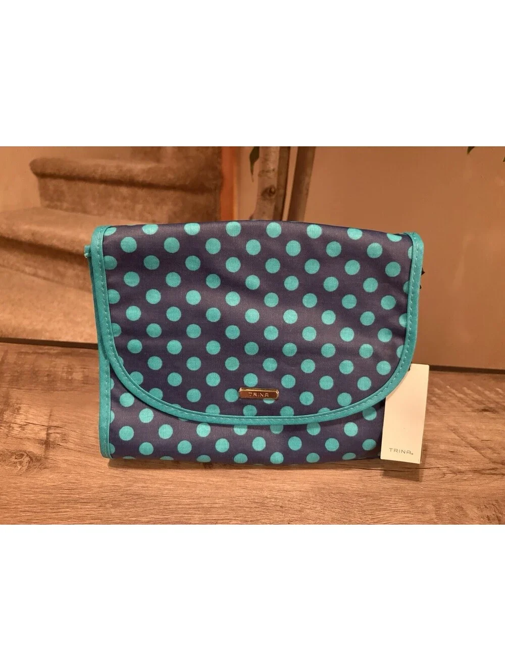 Trina Turk Makeup Valet Travel Toiletry Organizer Polka Dot Print